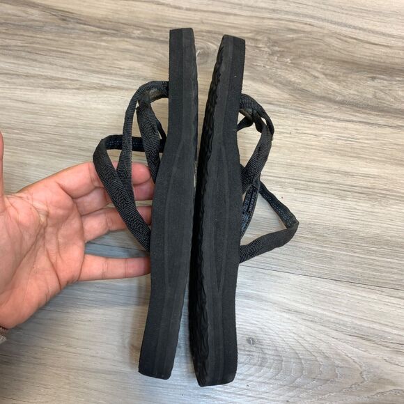 Teva Women's Flip Flops Olowahu Strappy Thongs Sandals S/N 6840 Black Size 7 - Picture 3 of 8